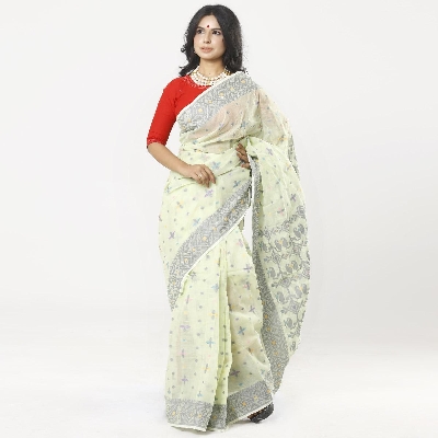 Picture of Deco Color Full Cotton Jamdani Saree For Women