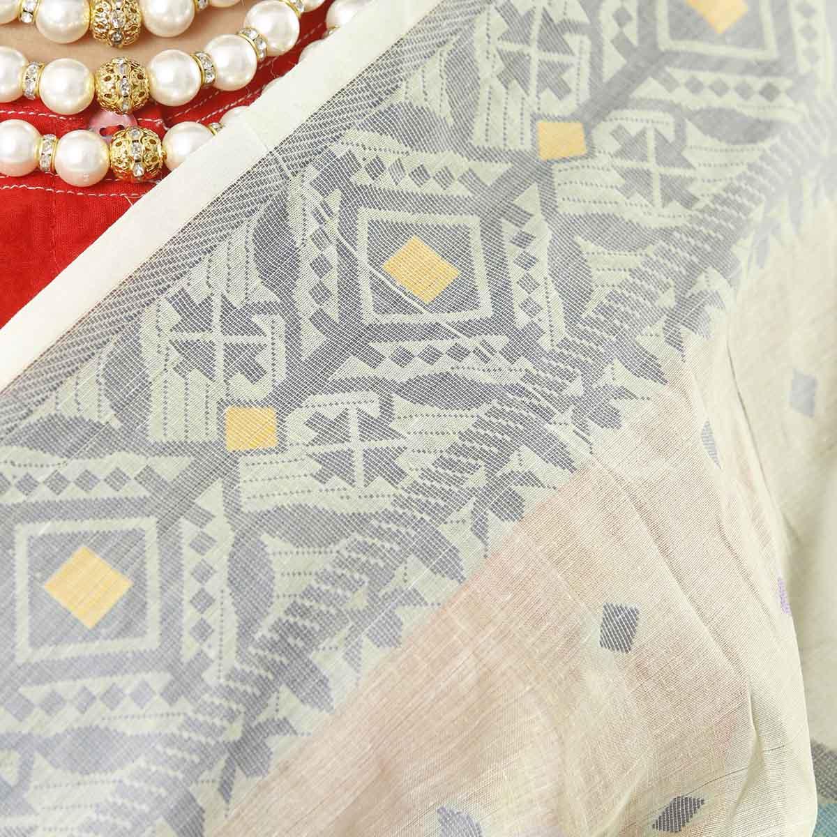 Picture of Deco Color Full Cotton Jamdani Saree For Women