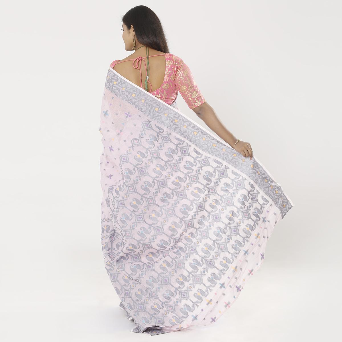 Picture of Cosmos Color Full Cotton Jamdani Saree For Women