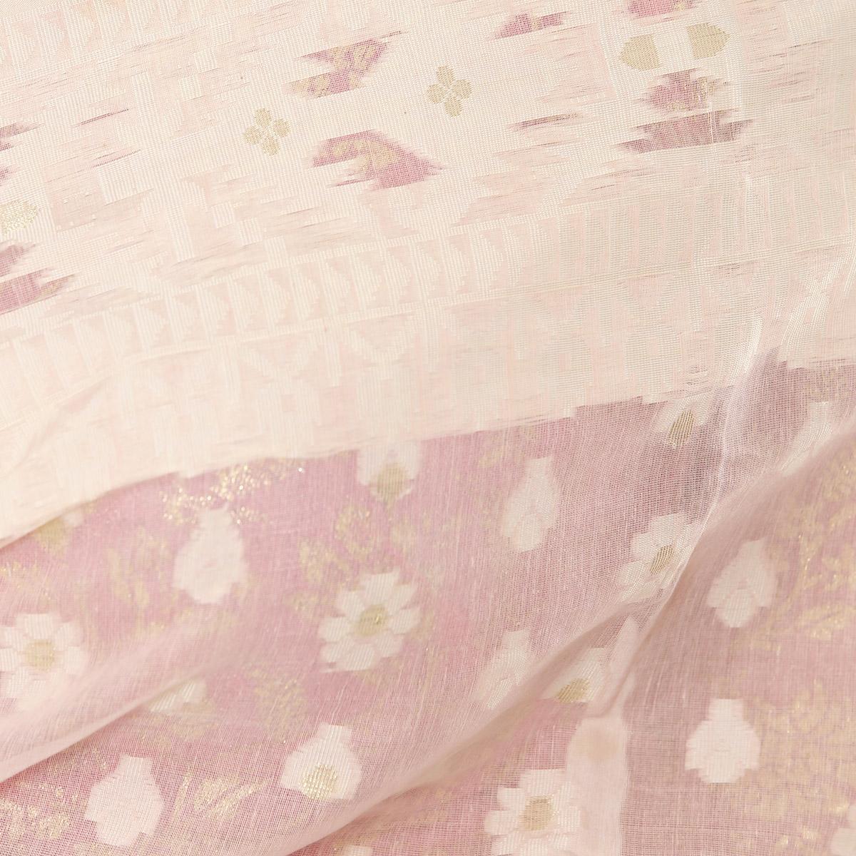 Picture of Lavender Pink Color Cotton Jamdani Saree For Women
