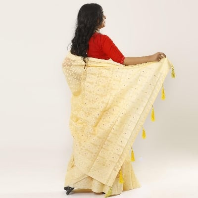 Picture of Portica Color Cotton Jamdani Saree For Women