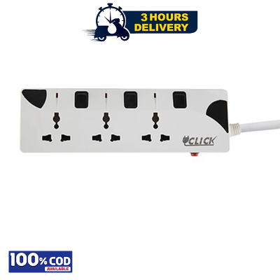 Picture of Click Safe Extension Socket 3 SKT, 2 Pin, 3 Yard