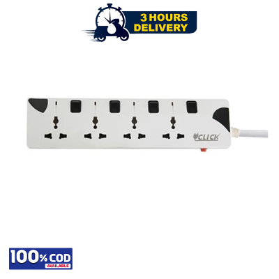 Picture of Click Safe Extension Socket 4 SKT, 2 Pin, 3 Yard 