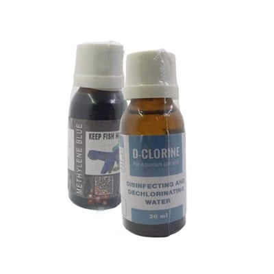 Picture of Methylene Blue & Anti Chlorine  Water Treatment Kit Medicine for Aquarium Fish (30ml Each)3 gm, 30 gm