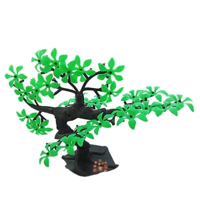 Picture of Aquarium Decoration Plant Light Green Bonsai Tree | Aquarium Artificial Bot-Gas Plastic Plant (7 inches)-240 gm