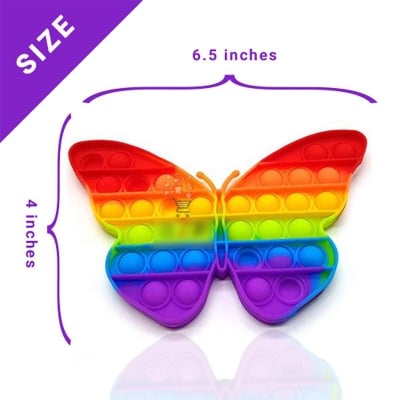 Picture of Rainbow Color Projapoti pop | Butterfly Popet toy at low price-Multicolor