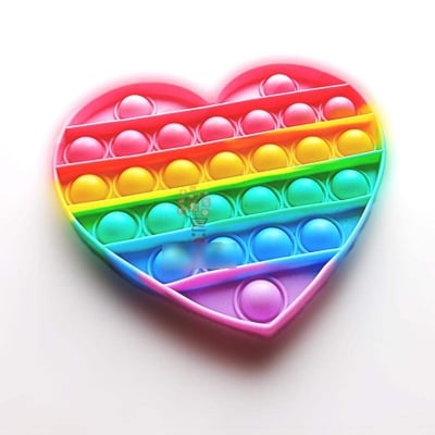 Picture of PINK Rainbow Color Love Shape popet toy for Kids-Multicolor
