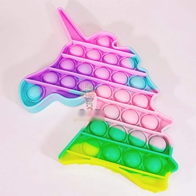 Picture of PINK Unicorn pop it toy | Horse Shape Popit Toy for Kids-Multicolor
