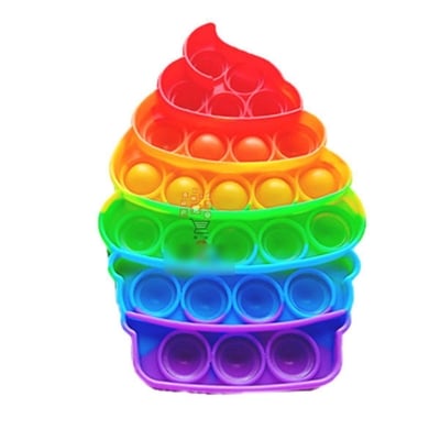 Picture of Cone ice cream pop it toy for Kids (Rainbow Color)-Multicolor