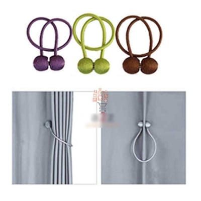 Picture of Pearl Ball Rope Curtain Tieback | Magnet Curtain Tieback Buckle  | Magnetic Curtain Holder-Gold