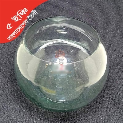 Picture of 5 Inch Bangladeshi Transparent Glass Bowl | Five Inches Fish Aquarium Jar-White