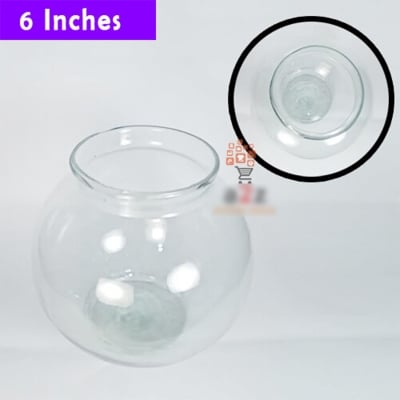 Picture of 6 inches Fish Glass Bowl or Fish Jar  Deshi Jar for Small Fish  Aquarium Bangla jar-White