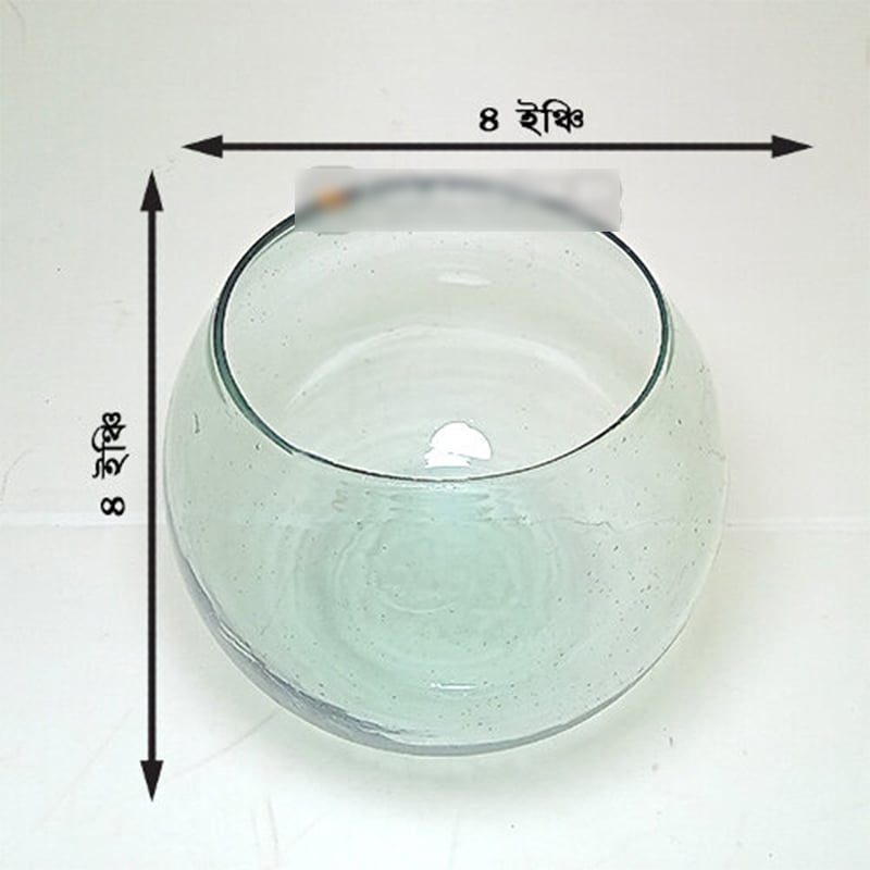 Picture of 4 Inch Bangladeshi Transparent Glass Bowl | Four Inches Fish Aquarium Jar-White