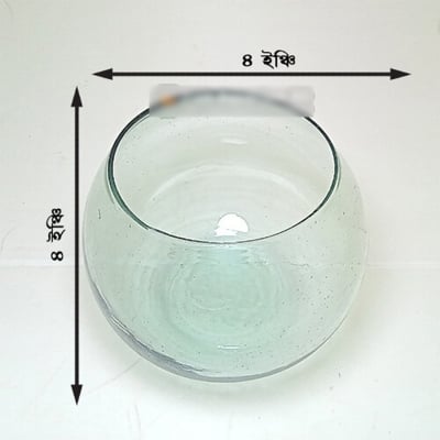 Picture of 4 Inch Bangladeshi Transparent Glass Bowl | Four Inches Fish Aquarium Jar-White