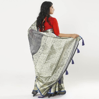 Picture of Royal Blue Color Shudan Silk Katan Saree