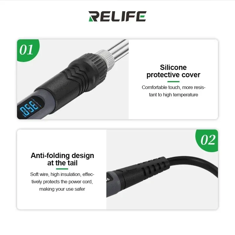 Picture of Adjustable Temperature Soldering Iron LCD Display AC 220V 80W~90W Fast Heating Soldering Iron Born for Mobile Repairing & Servicing Relife Sunshine Koocu 936 SL-936D 