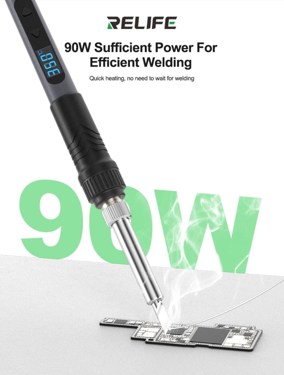 Picture of Adjustable Temperature Soldering Iron LCD Display AC 220V 80W~90W Fast Heating Soldering Iron Born for Mobile Repairing & Servicing Relife Sunshine Koocu 936 SL-936D 