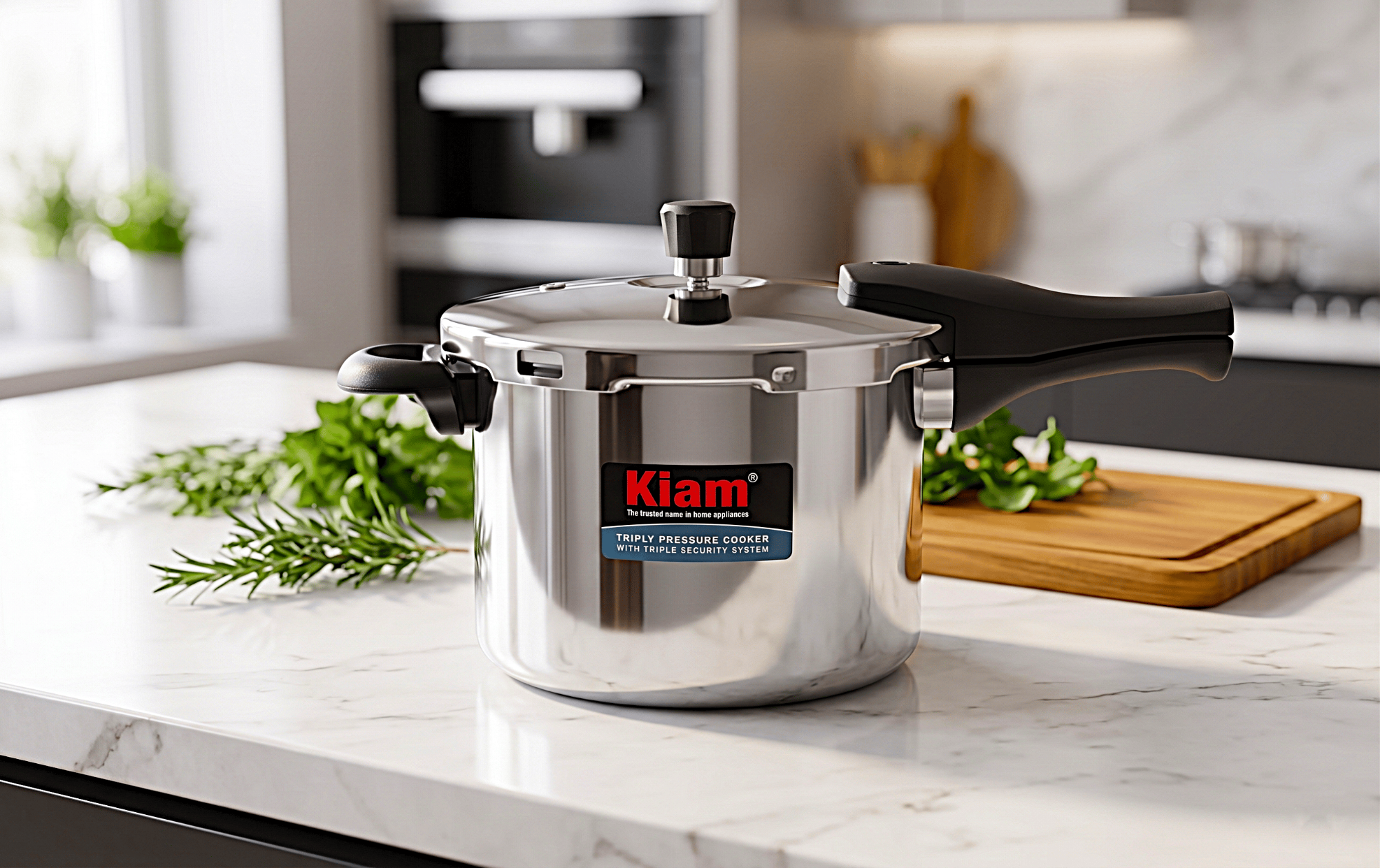Picture of Kiam 5.5L Triply Stainless-Steel Pressure Cooker | 100% Authentic Products-Multicolor