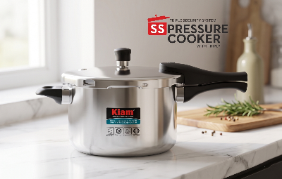 Picture of Kiam 6.5L Triply Stainless-Steel Pressure Cooker | 100% Authentic Products-Multicolor