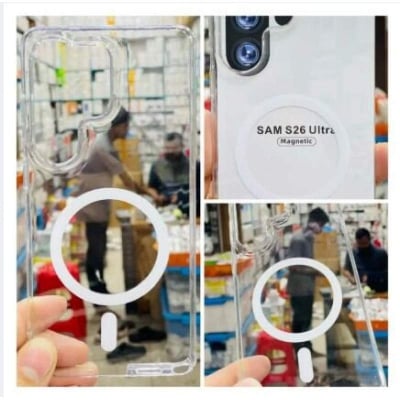 Picture of Samsung Galaxy S26 Ultra Anti Yellow Phone Case Magsafe Clear Case Animation Magnetic Suffering Mobile Transparent Phone Back Cover Cover