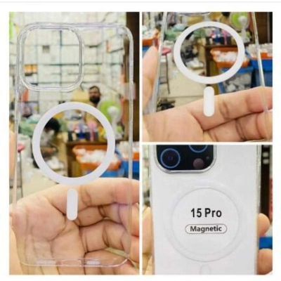 Picture of Iphone 15 Pro Anti Yellow Phone Case Magsafe Clear Case Animation Magnetic Suffering Mobile Transparent Phone Back Cover Cover