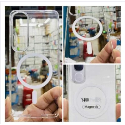 Picture of Vivo Y400 Anti Yellow Phone Case Magsafe Clear Case Animation Magnetic Suffering Mobile Transparent Phone Back Cover Cover