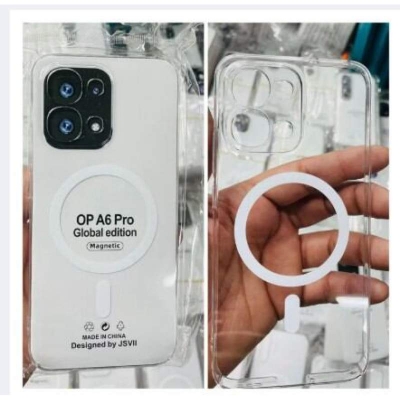 Picture of Oppo A6 Pro Anti Yellow Phone Case Magsafe Clear Case Animation Magnetic Suffering Mobile Transparent Phone Back Cover Cover