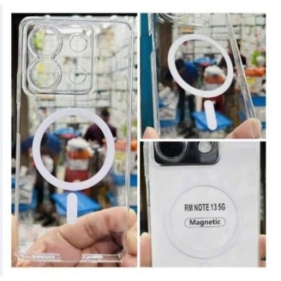 Picture of For Redmi Note 13 5G Anti Yellow Hard MagSafe Compatible Shockproof Transparent Slim Fit Wireless Charging supported Phone Back Case Mobile Cover