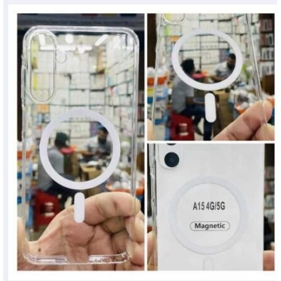 Picture of Samsung Galaxy A15 Anti Yellow Phone Case Magsafe Clear Case Animation Magnetic Suffering Mobile Transparent Phone Back Cover