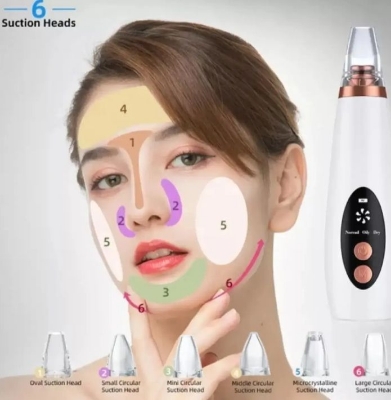 Picture of Electric Facial Pore Vacuum Cleaner and Blackhead Remover - Black