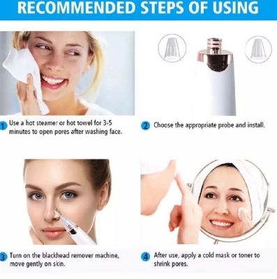 Picture of Electric Facial Pore Vacuum Cleaner and Blackhead Remover - Black