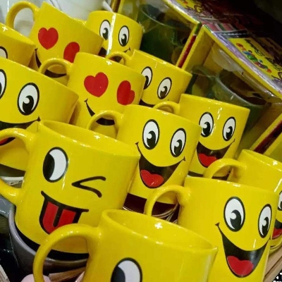 Picture of Emoji Ceramic Coffee Mug - 1 Piece - Yellow
