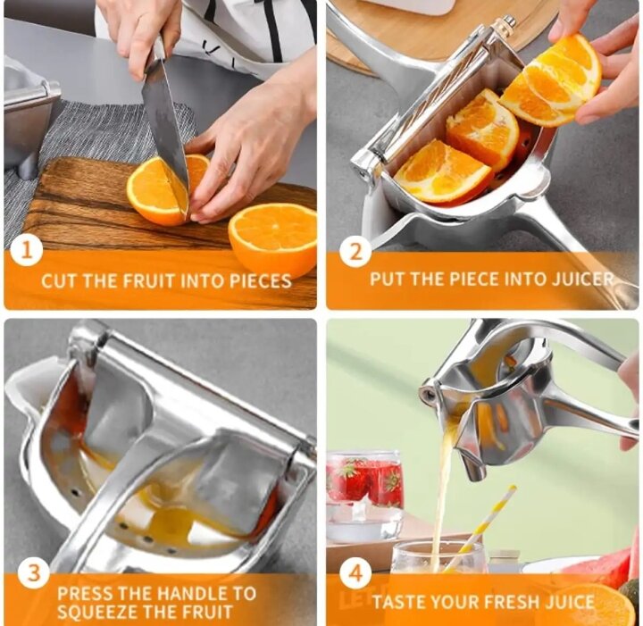 Picture of Manual Fruit Juicer Hand Press Squeezer - Silver