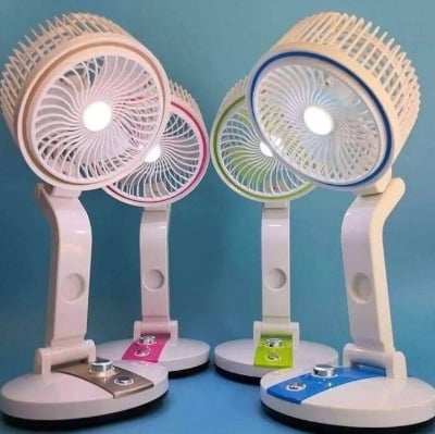 Picture of Rechargeable Folding Table Fan with LED Lights - Multicolor