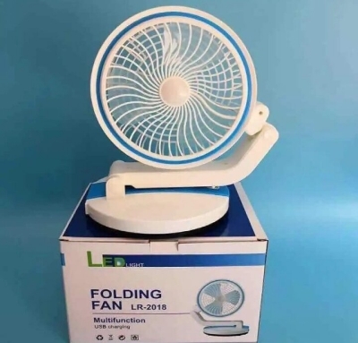 Picture of Rechargeable Folding Table Fan with LED Lights - Multicolor