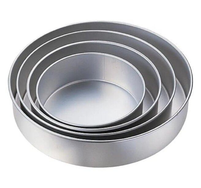 Picture of Round Cake Mold Set - 4 Pieces - Silver