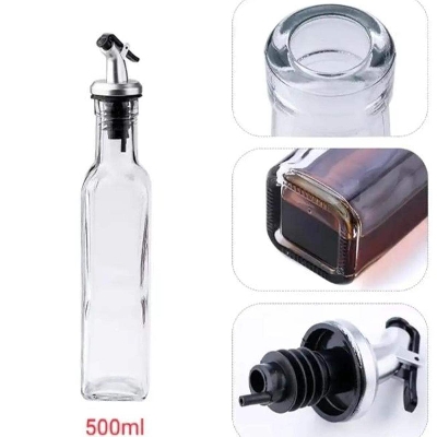 Picture of Transparent Glass Olive Oil Bottle - 500ml