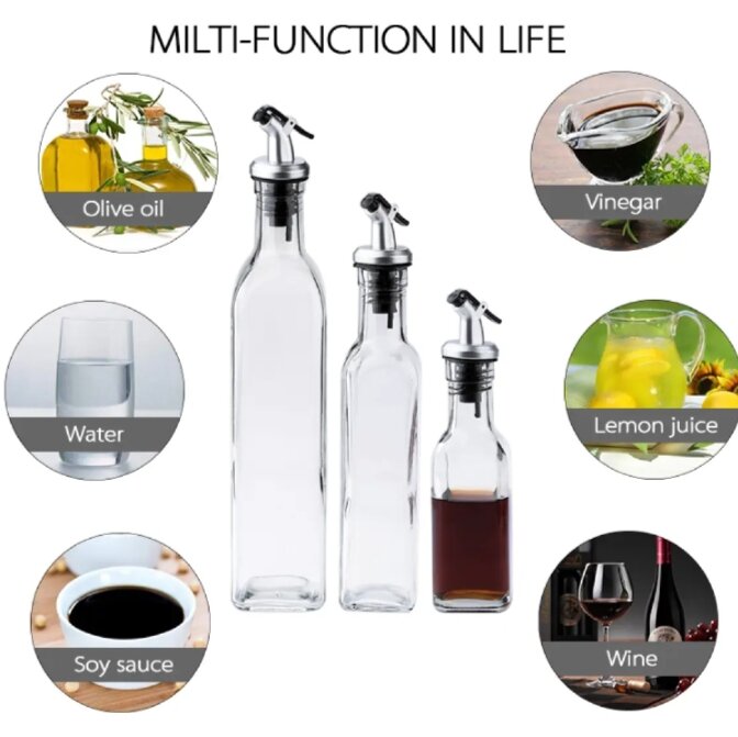 Picture of Transparent Glass Olive Oil Bottle - 250ml