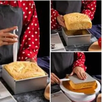Picture of 4-Piece Square Aluminum Cake Mold Set - Silver