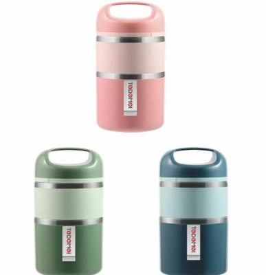 Picture of Tedemei 2-Layer Food Grade Stainless Steel Lunch Box - Multicolor