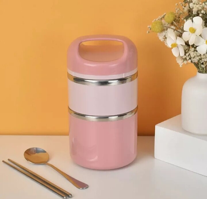 Picture of Tedemei 2-Layer Food Grade Stainless Steel Lunch Box - Multicolor