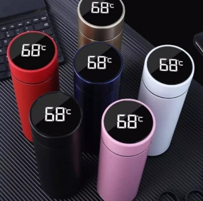 Picture of Stainless Steel Vacuum Insulated Smart Tumbler with LED Temperature Display - 500ml - Black