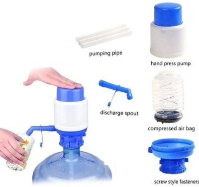 Picture of Manual Water Bottle Pump for 2-5 Gallon Bottles - White/Blue