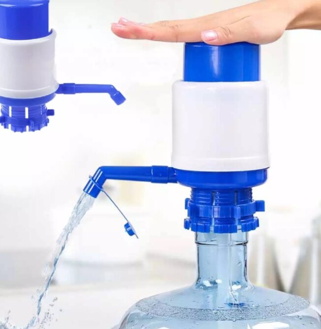 Picture of Manual Water Bottle Pump for 2-5 Gallon Bottles - White/Blue