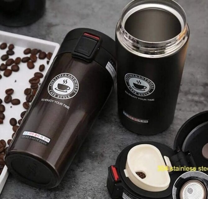 Picture of Stainless Steel Insulated Travel Coffee Mug with Lid - 380ml - Multicolor