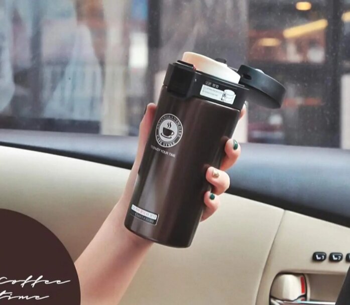 Picture of Stainless Steel Insulated Travel Coffee Mug with Lid - 380ml - Multicolor