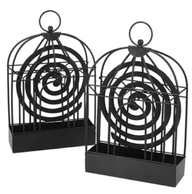 Picture of Birdcage-Shaped Iron Mosquito Coil Holder and Incense Burner - Black