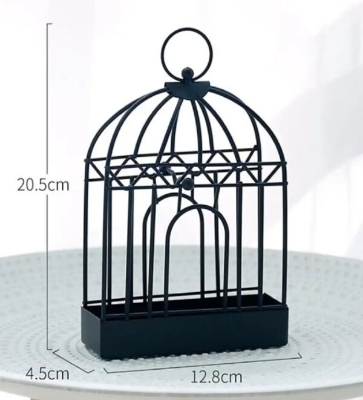 Picture of Birdcage-Shaped Iron Mosquito Coil Holder and Incense Burner - Black