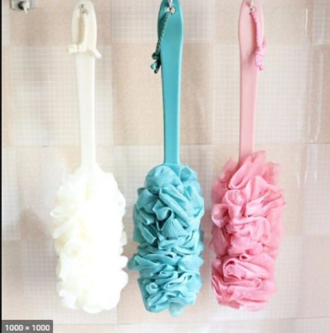 Picture of Long Handle Bath Sponge and Shower Scrubber - Multicolor - Multicolor