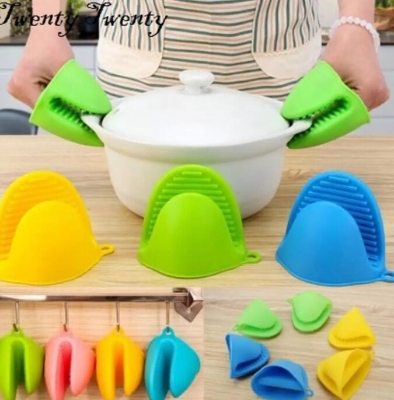 Picture of 2-Piece Silicone Oven Pot Holder Gloves - Multicolor